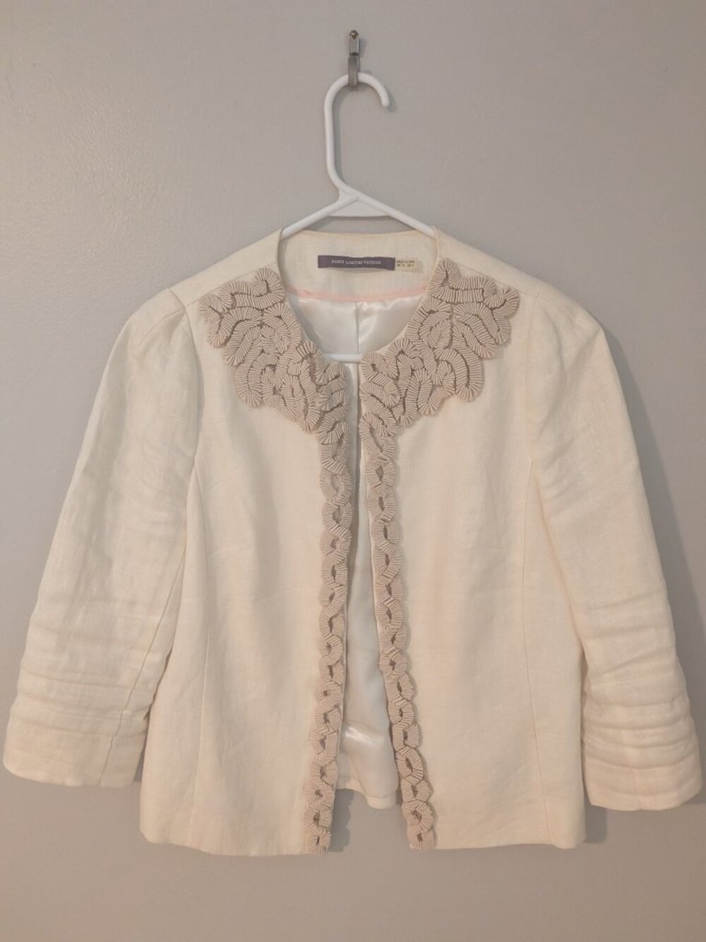 Boden | Limited Edition Women's Cream Linen Blazer Jacket | Size 6